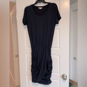 SUNDRY ruched dress in Navy, 3 / L